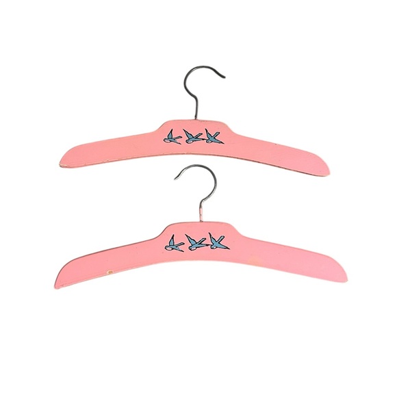 Other - Vintage Children’s Clothes Hangers Pink w blue birds approx 12”